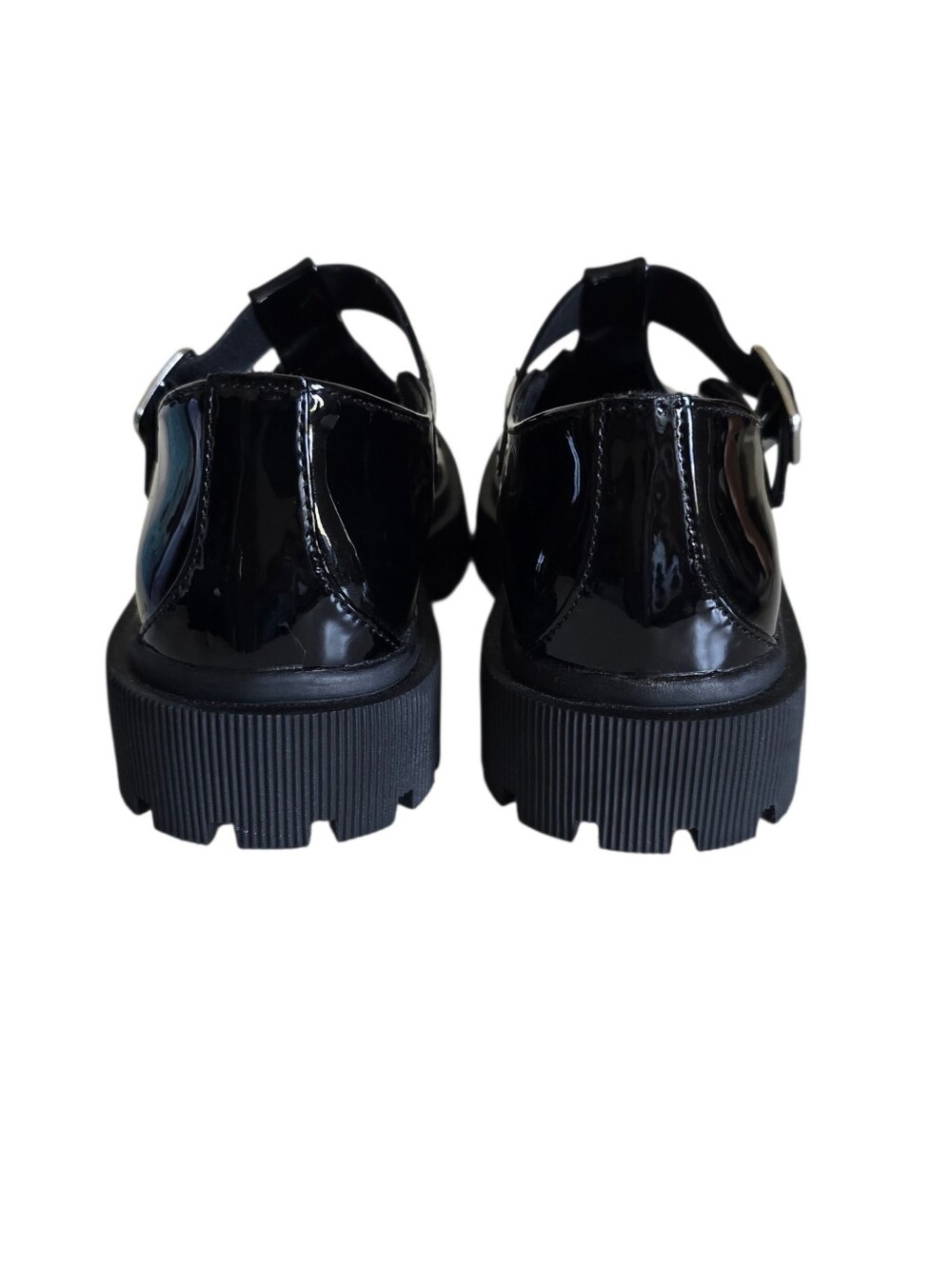 NEW 🌹 Zara Women's Black Patent T-Bar Mary Jane Chunky Heel Shoes - Picture 6 of 16